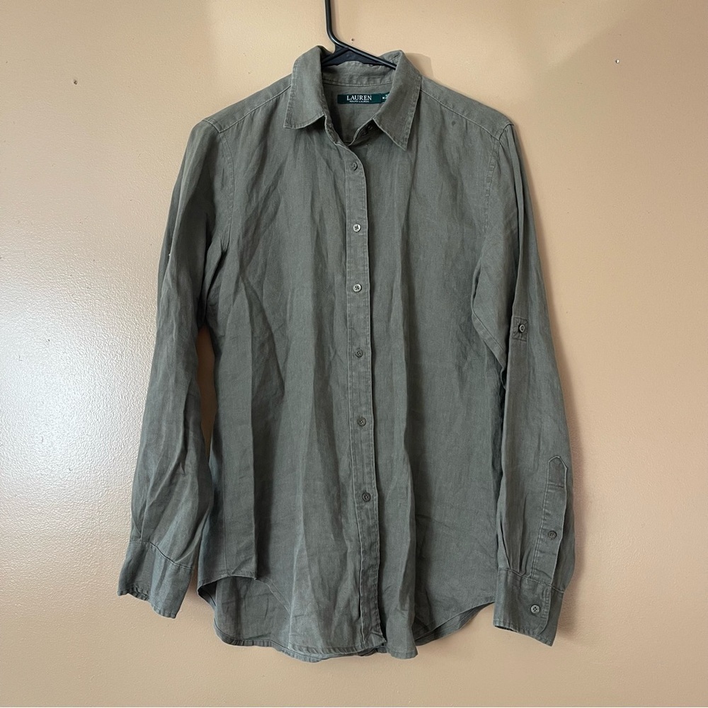 dark green ralph lauren dress shirt Lauren | Shirts | Ralph Lauren Button Down Size Medium SEQWL strappy flat sandals Color:Pink Tapestry colour-Indigo Blue Oxford shirt